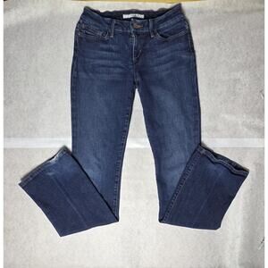 Joe's Jeans Women's 28 Honey Bootcut Fit Mid Rise Whiskered Dark Wash Blue Denim